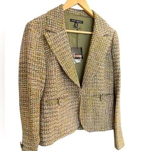 Sandra Angelozzi size 40 (10) NWT Women's Tweed Blazer -bright & silk blend